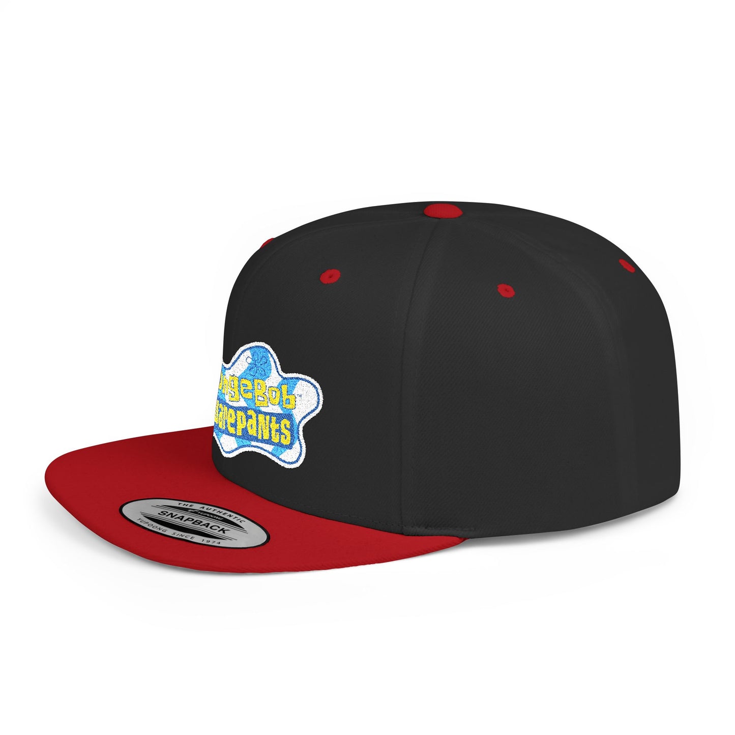 SpongeBob SquarePants Logo Flat Bill Snapback – Lightweight, Custom Fit, Premium Quality