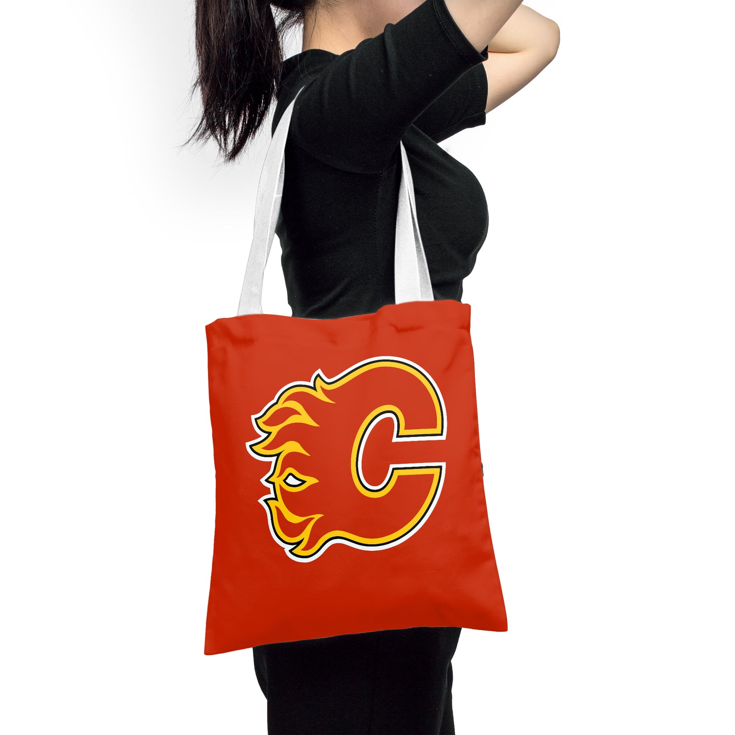 NHL Calgary Flames Polyester Canvas Tote Bag – Durable and Stylish