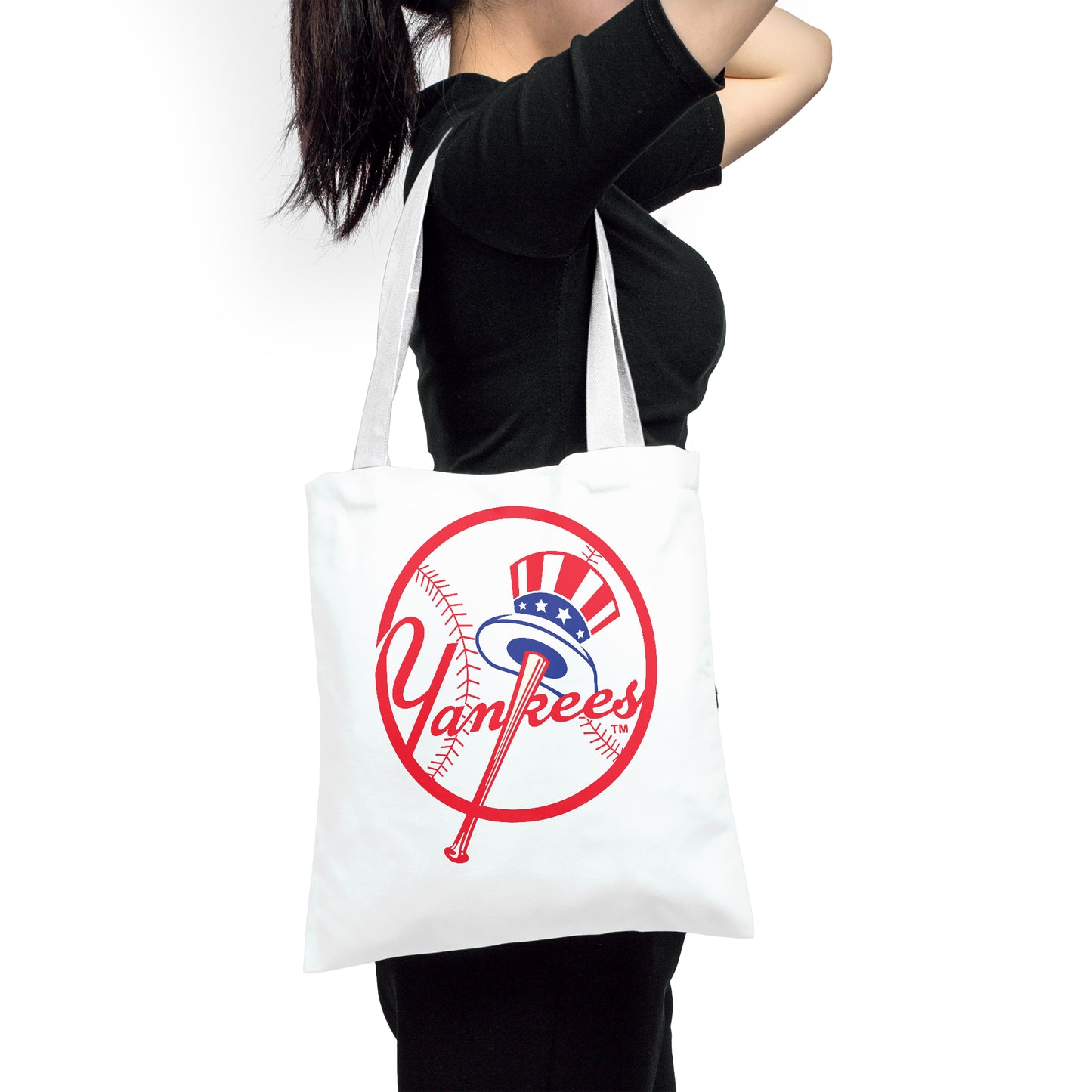 MLB New York Yankees Baseball Love Polyester Canvas Tote Bag - Durable and Stylish