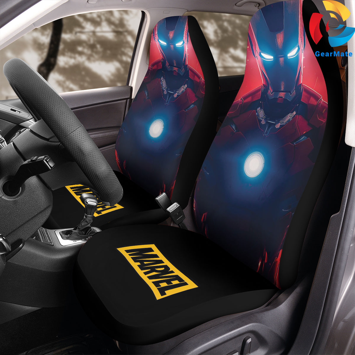 Marvel Iron Man Car Seat Covers – High Quality Graphic and Polar Fleece Protector Set
