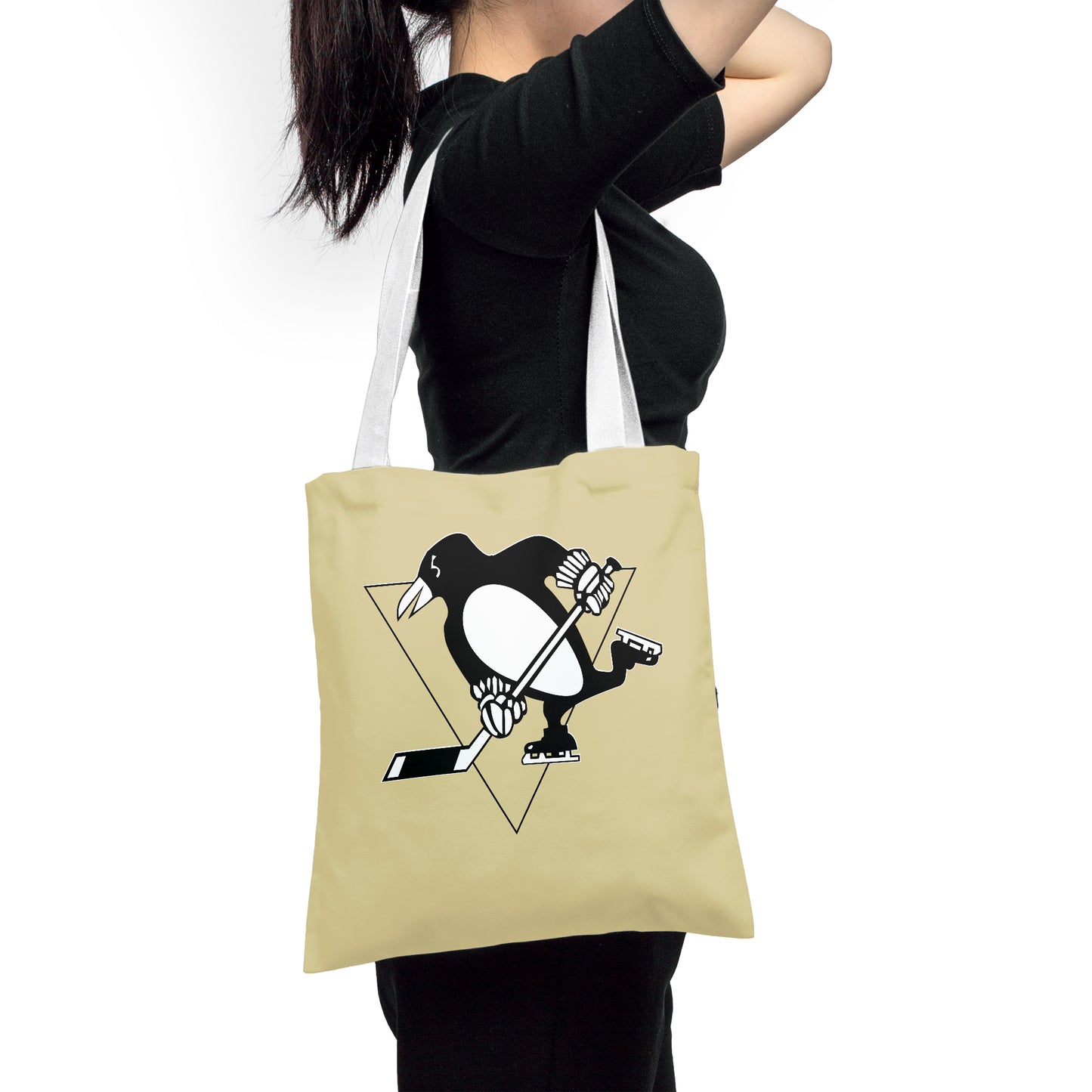 NHL Pittsburgh Penguins Polyester Canvas Tote Bag – Durable and Stylish