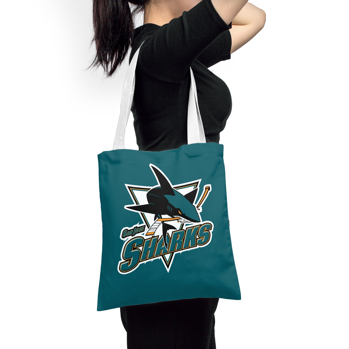 NHL San Jose Sharks Polyester Canvas Tote Bag – Durable and Stylish