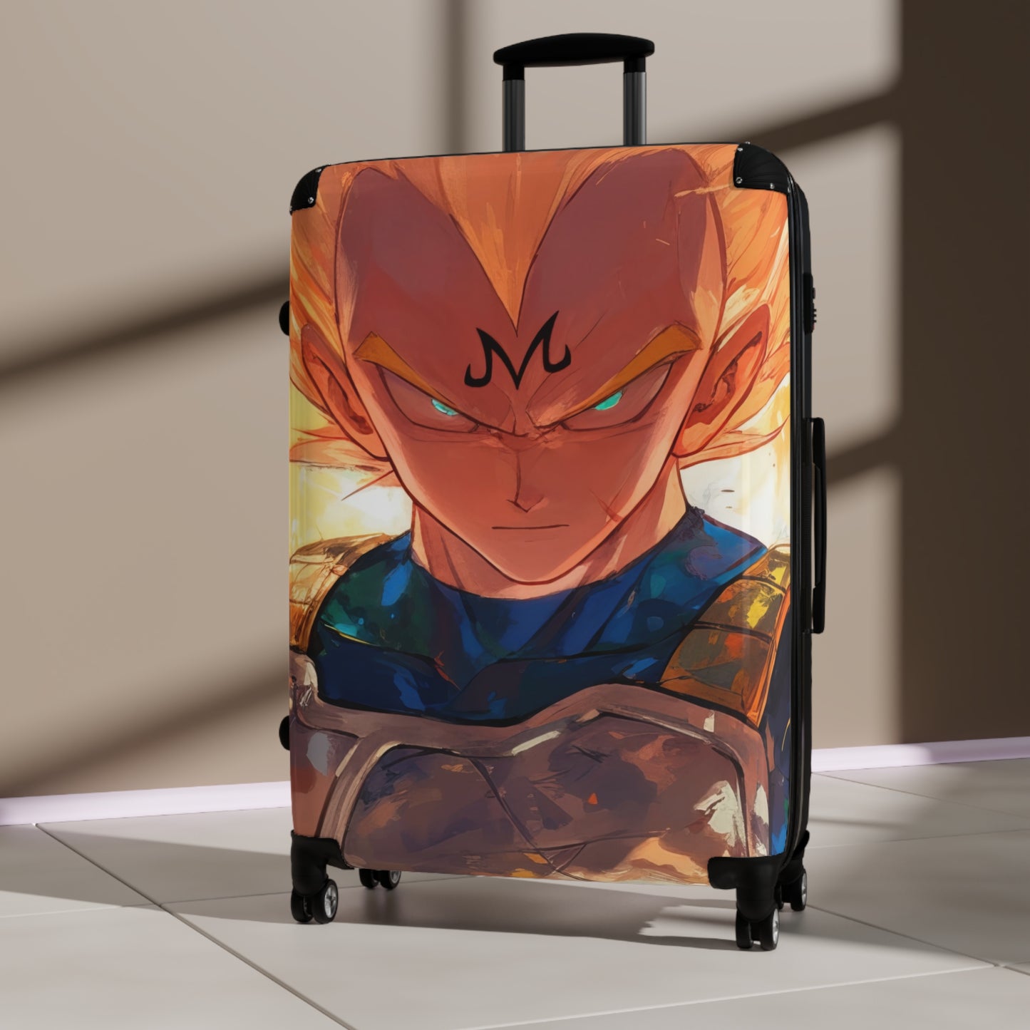 Anime Vegeta Majin Carry-On Suitcase - Stylish Luggage for Travelers