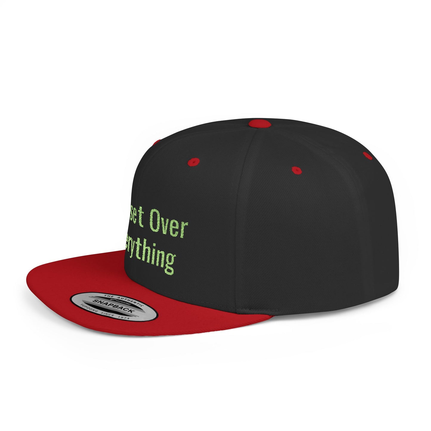 Text Mindset Over Everything Flat Bill Snapback – Lightweight, Custom Fit, Premium Quality