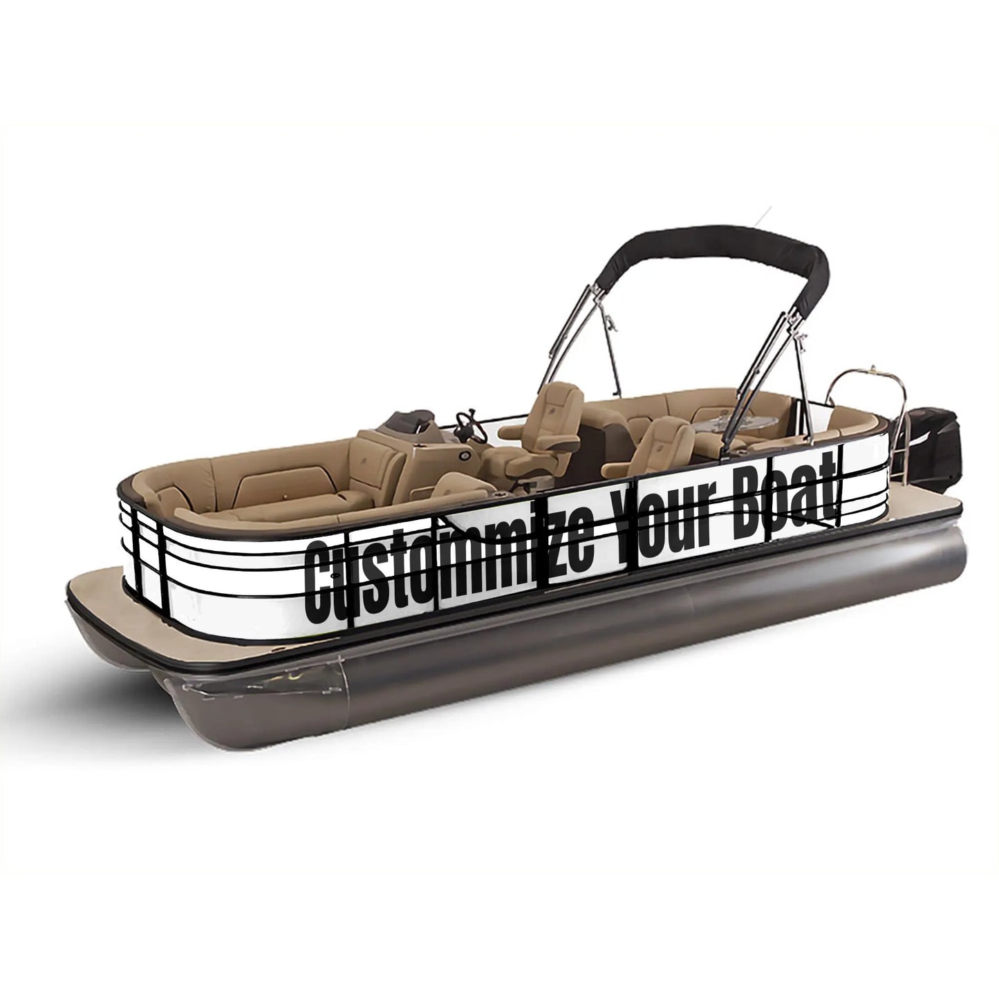 Pontoon Smooth Sailing Boat Wrap Decal (Left and Right Sides) β Custom Vinyl Graphic Kit | Durable, Weatherproof, DIY Install