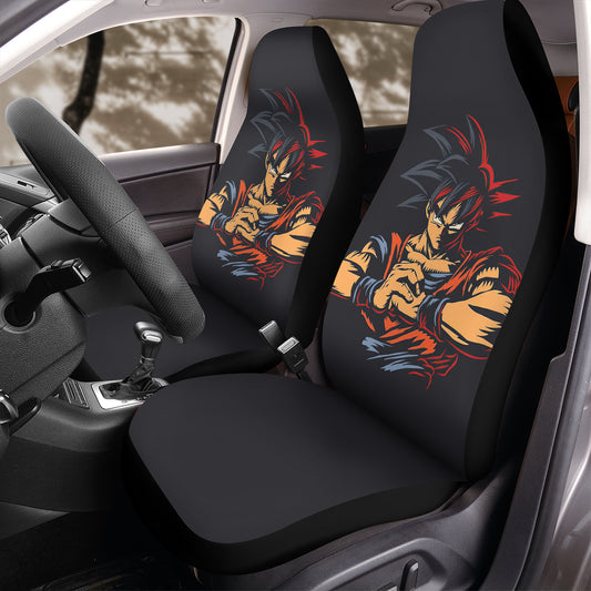 Goku Strong Car Seat Covers – High Quality Graphic and Polar Fleece Protector Set