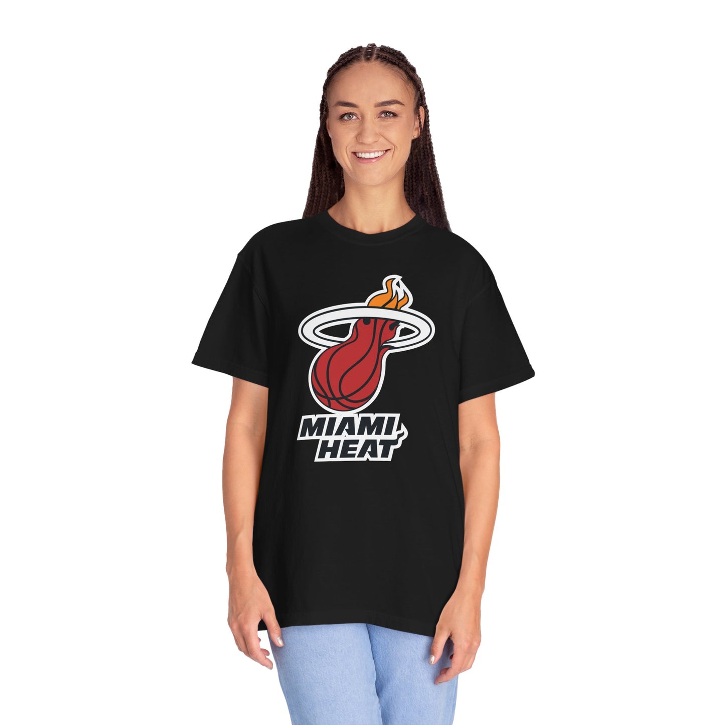 Miami Heat Street Ball Style Garment-Dyed T-Shirt – Premium Cotton Tee for Customization