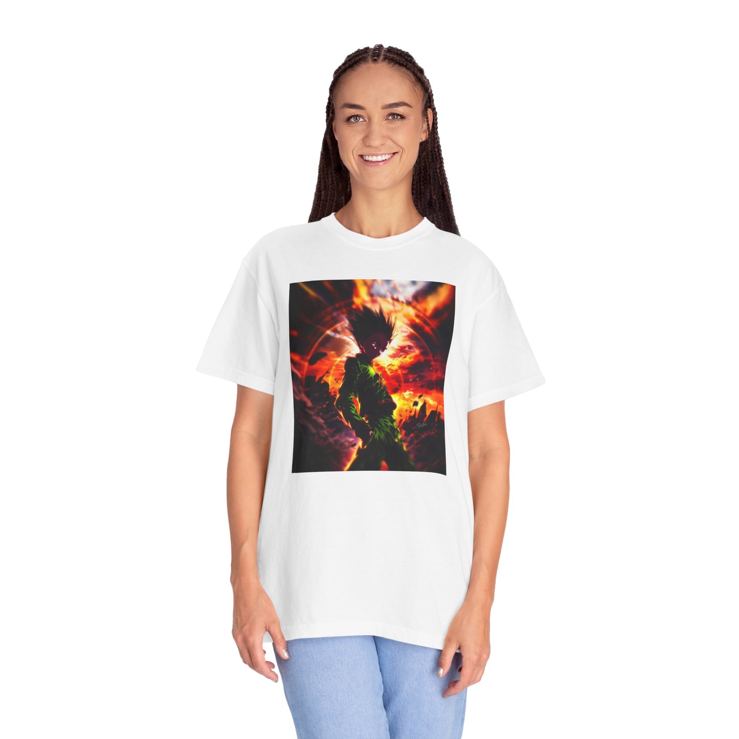 Hunter x Hunter AMOLED Gon Freecss Garment-Dyed T-Shirt – Premium Cotton Tee for Customization