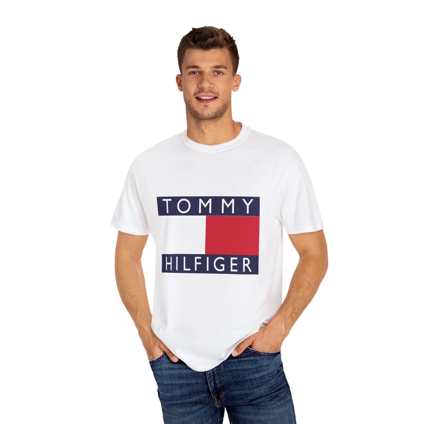 Tommy Hilfiger Garment-Dyed T-Shirt – Premium Cotton Tee for Customization