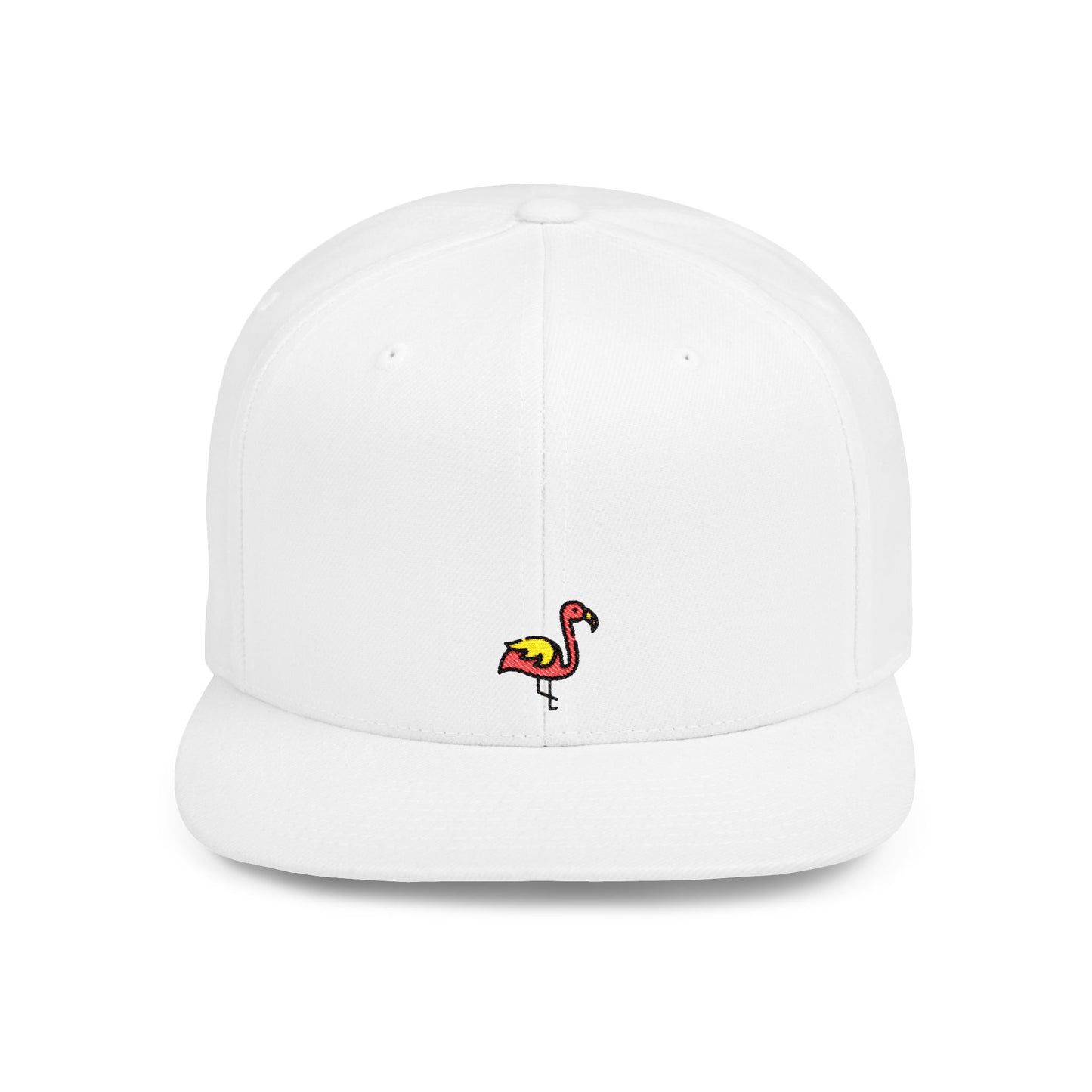 Icons Embroidered Flamingo Flat Bill Snapback – Lightweight, Custom Fit, Premium Quality