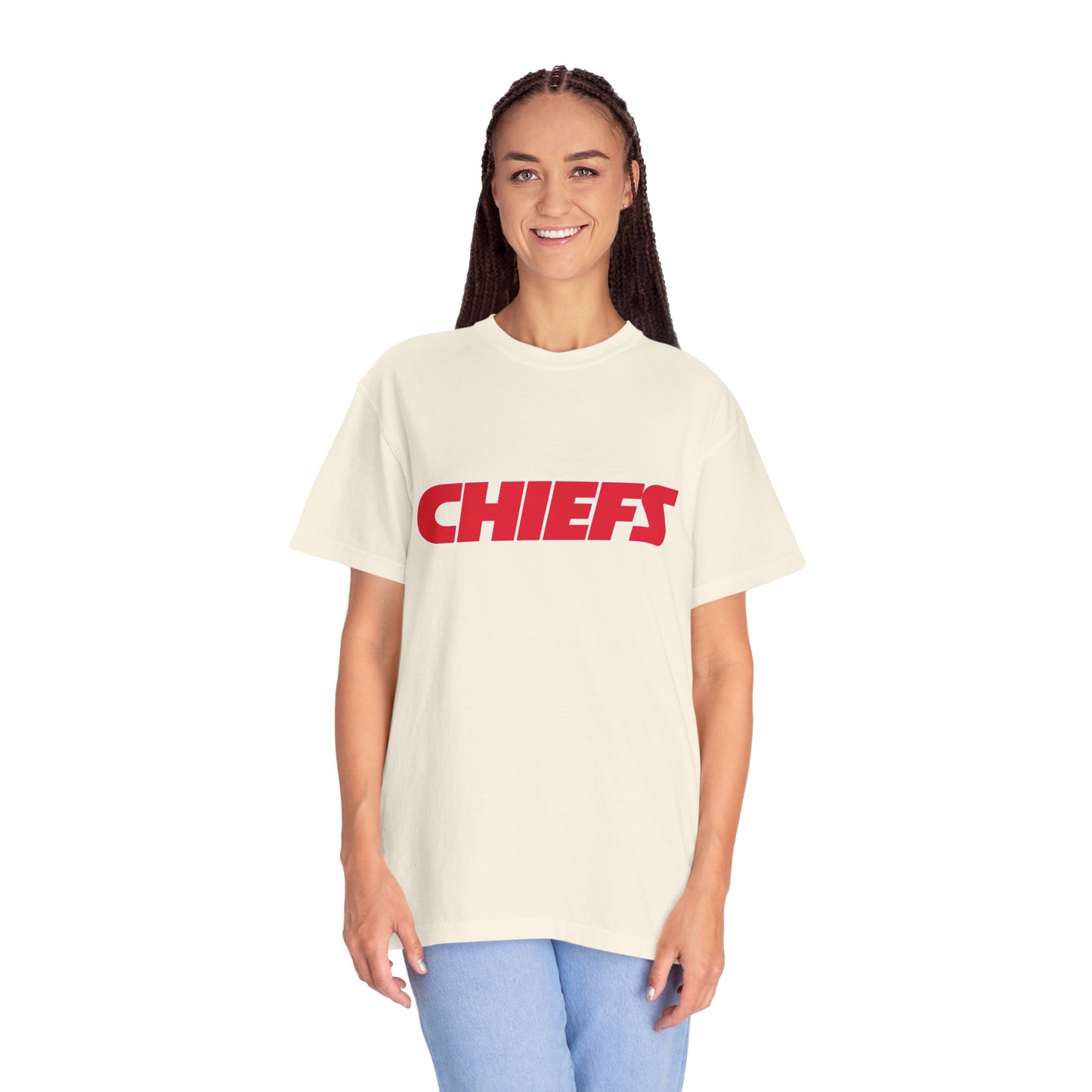 Kansas City Chiefs Team Merch Garment-Dyed T-Shirt – Premium Cotton Tee for Customization