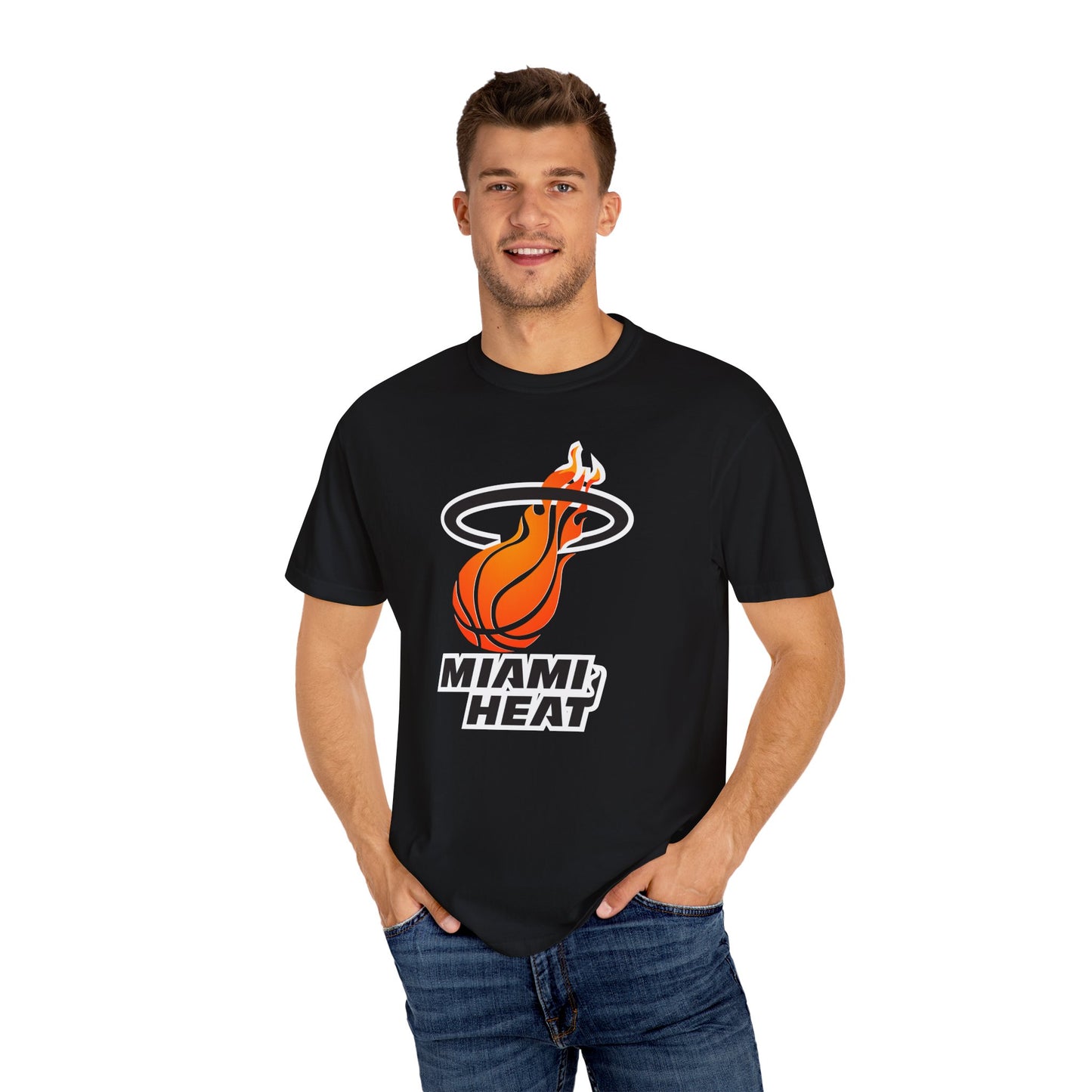 Miami Heat NBA Fans Garment-Dyed T-Shirt – Premium Cotton Tee for Customization