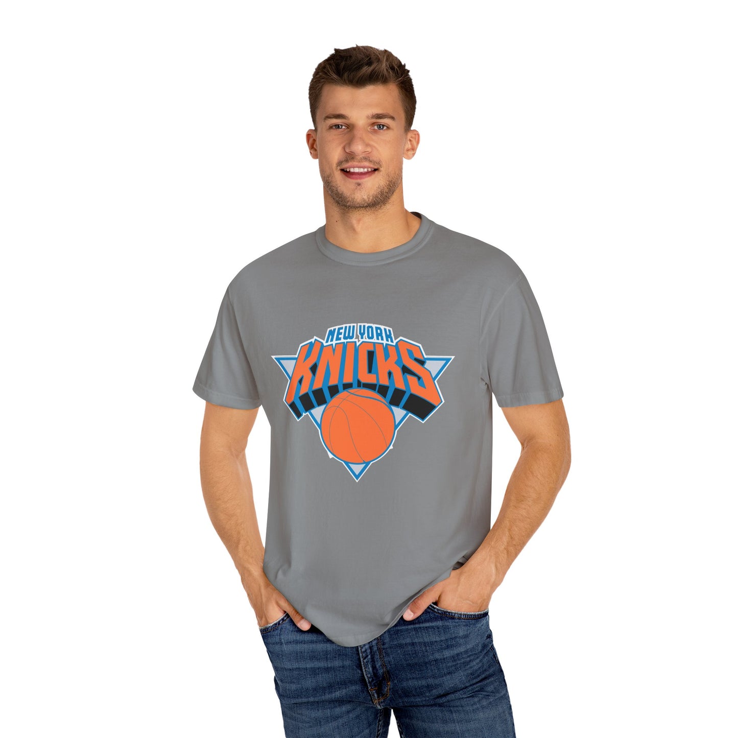 New York Knicks Hoop Lifestyle Garment-Dyed T-Shirt – Premium Cotton Tee for Customization