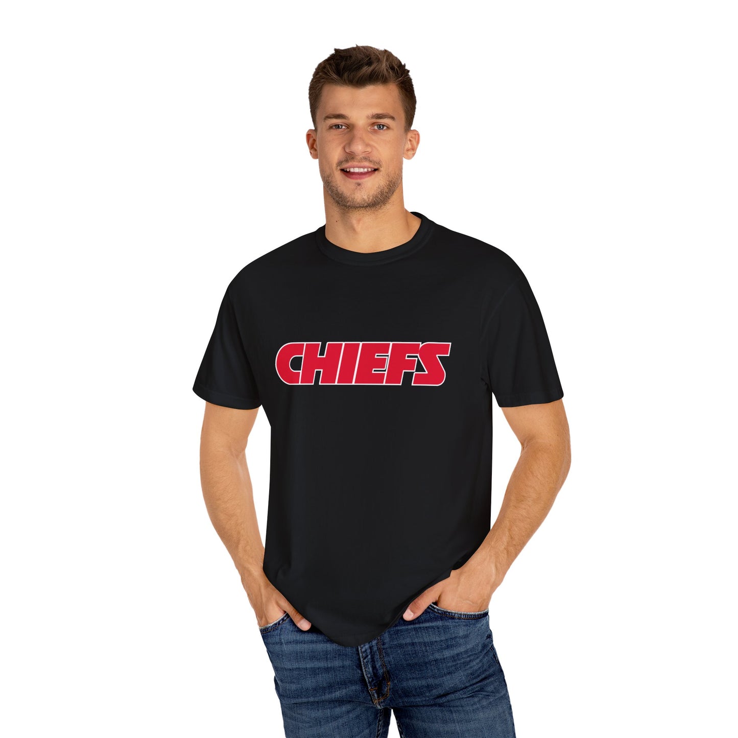 Kansas City Chiefs Team Merch Garment-Dyed T-Shirt – Premium Cotton Tee for Customization