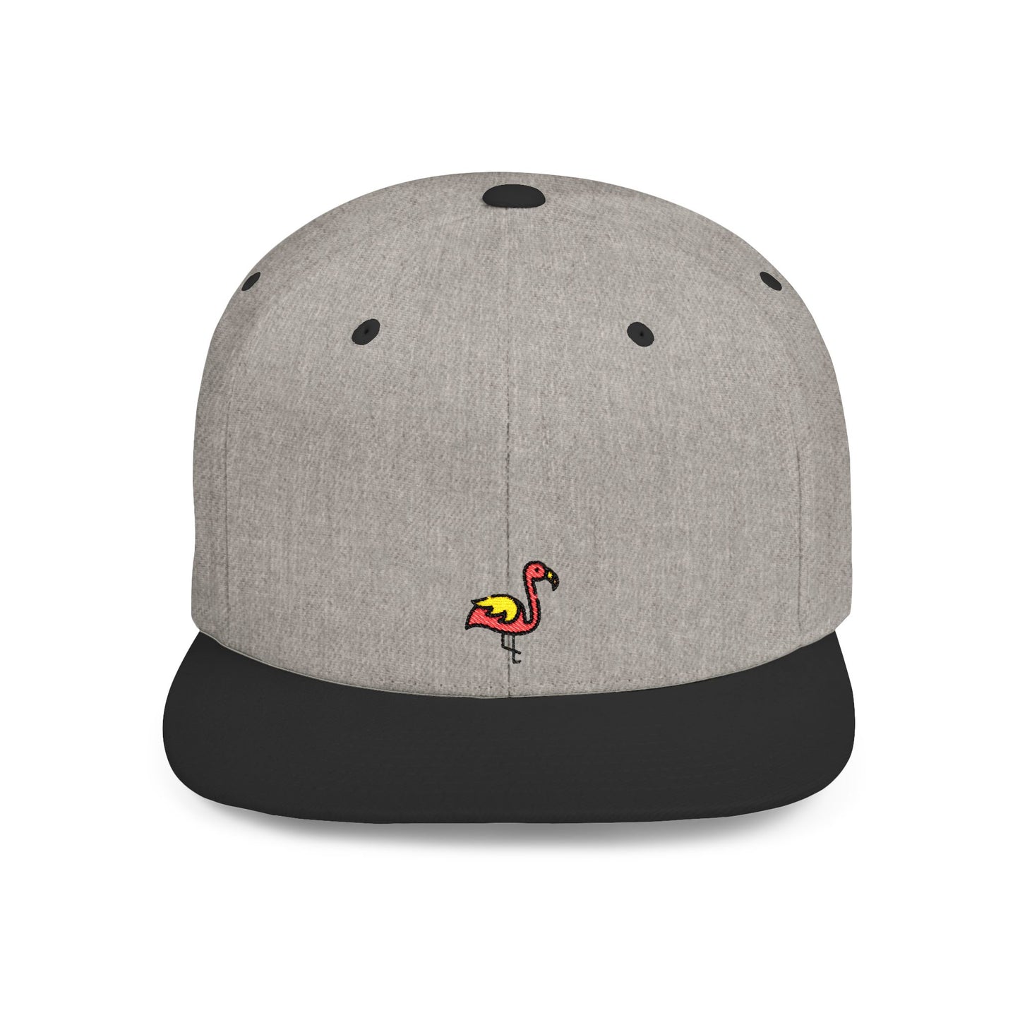 Icons Embroidered Flamingo Flat Bill Snapback – Lightweight, Custom Fit, Premium Quality