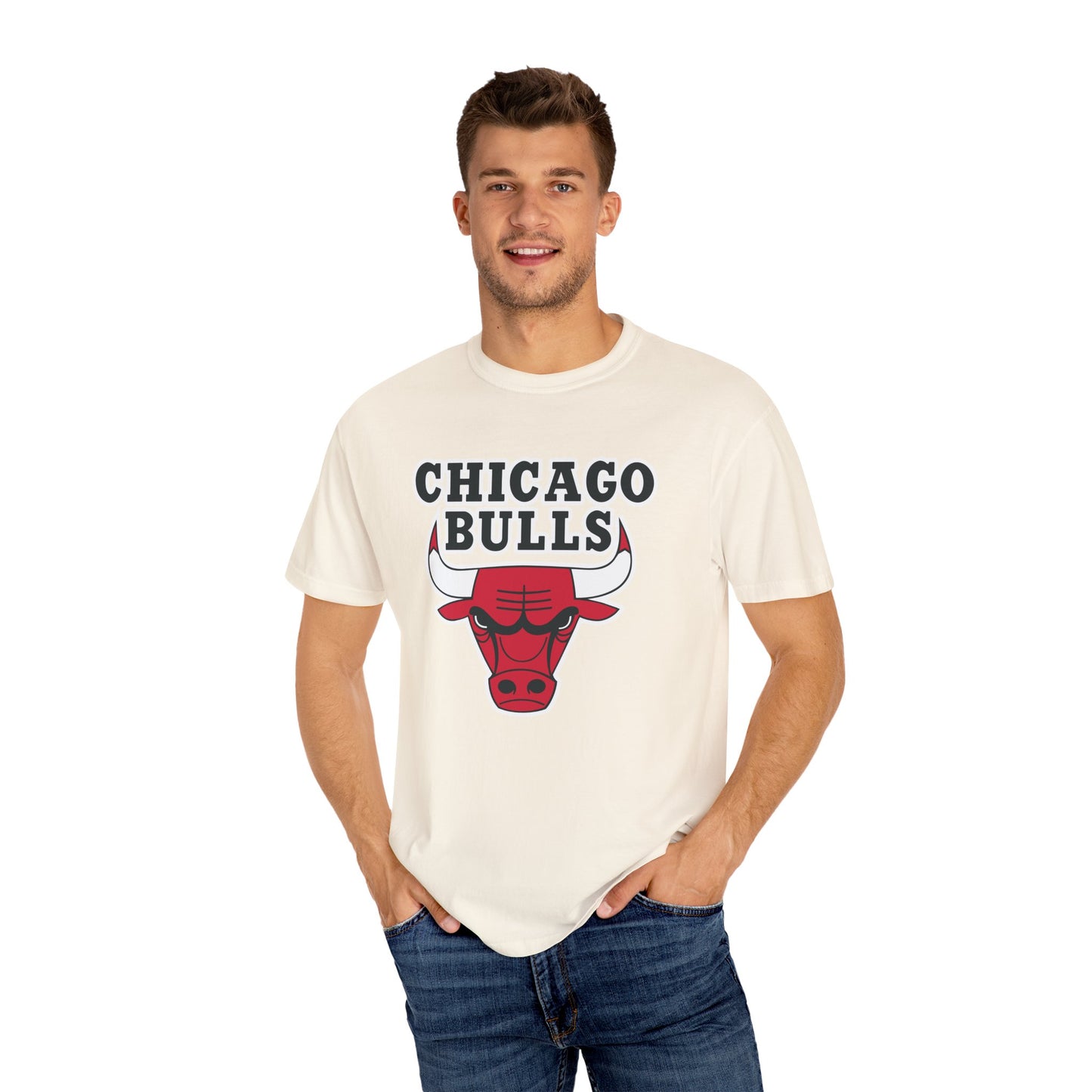 Chicago Bulls NBA Garment-Dyed T-Shirt – Premium Cotton Tee for Customization