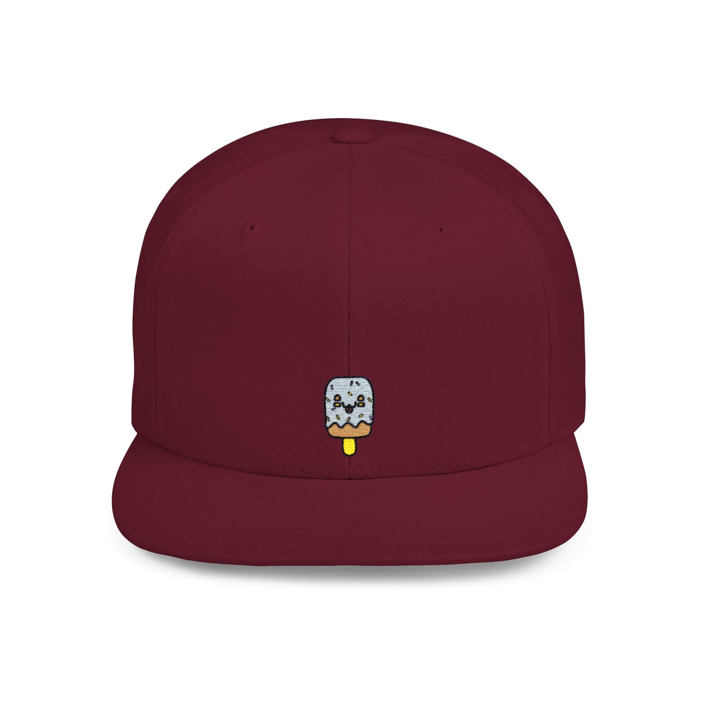 Icons Embroidered Ice Cream Flat Bill Snapback – Lightweight, Custom Fit, Premium Quality