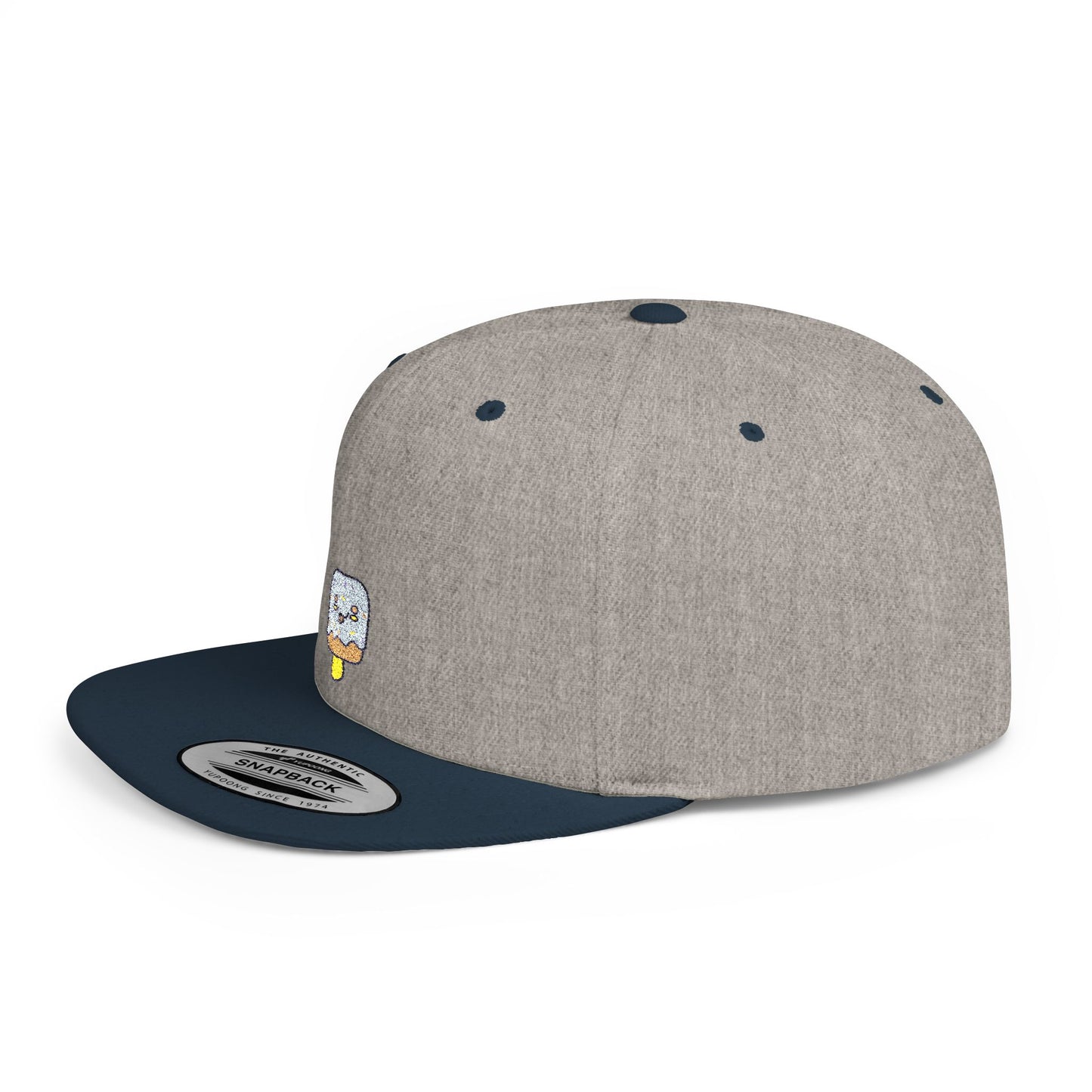 Icons Embroidered Ice Cream Flat Bill Snapback – Lightweight, Custom Fit, Premium Quality