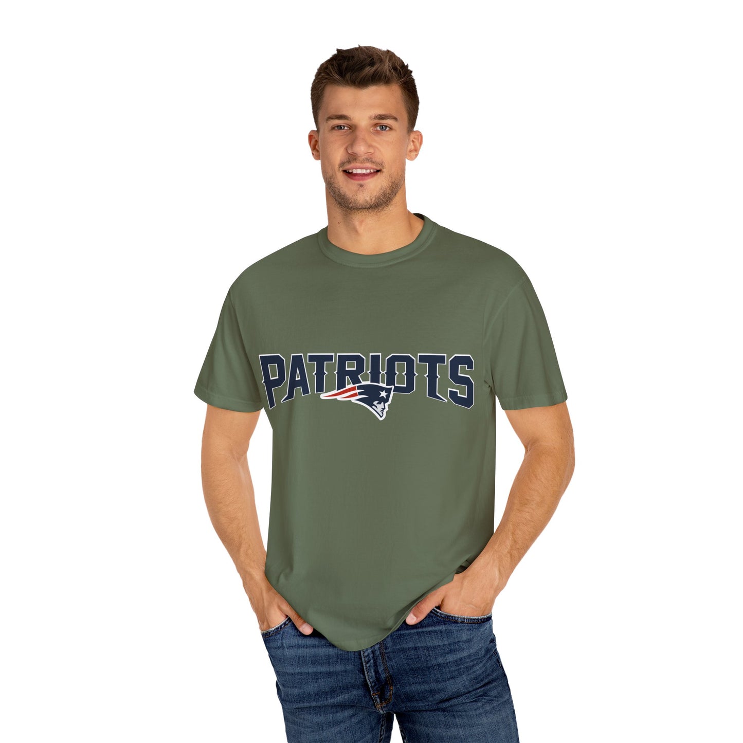 New England Patriots Football Merchandise Garment-Dyed T-Shirt – Premium Cotton Tee for Customization