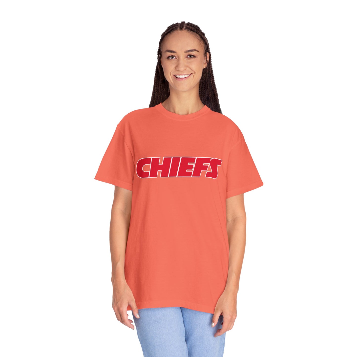 Kansas City Chiefs Team Merch Garment-Dyed T-Shirt – Premium Cotton Tee for Customization