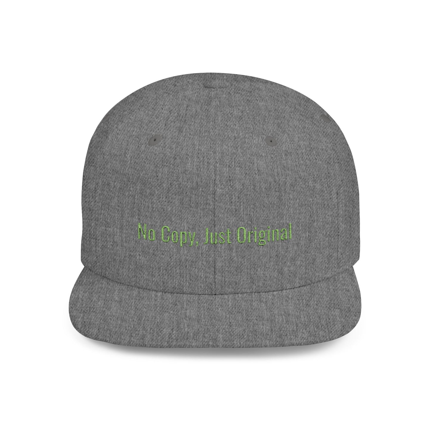 Text No Copy, Just Original Flat Bill Snapback – Lightweight, Custom Fit, Premium Quality