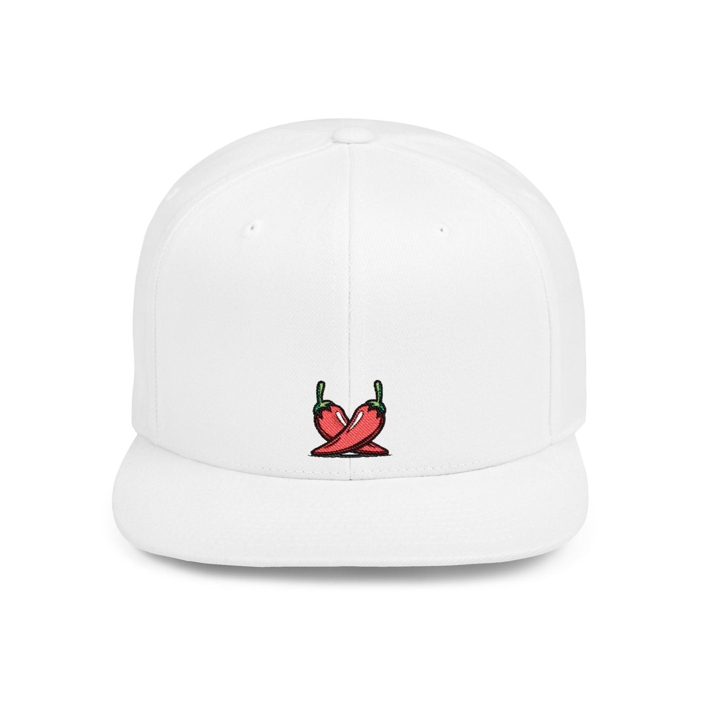 Icons Embroidered Chili Hot Flat Bill Snapback – Lightweight, Custom Fit, Premium Quality