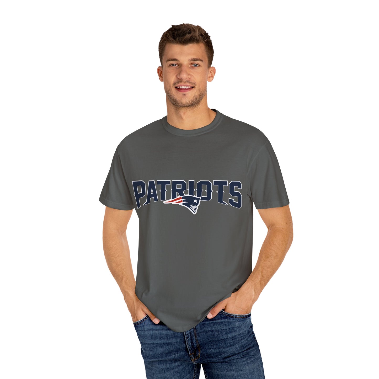 New England Patriots Football Merchandise Garment-Dyed T-Shirt – Premium Cotton Tee for Customization