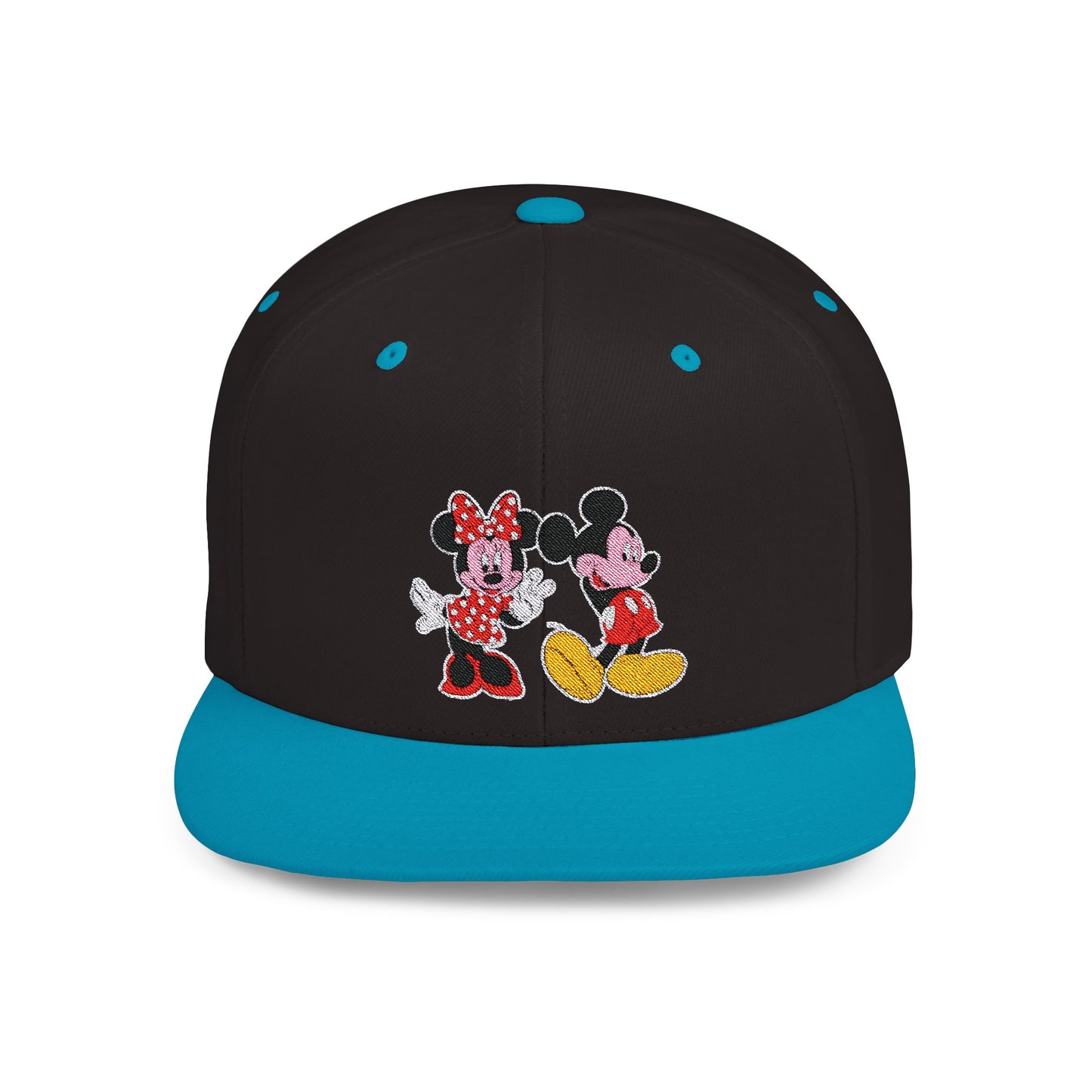 Mickey and Minnie Flat Bill Snapback – Lightweight, Custom Fit, Premium Quality