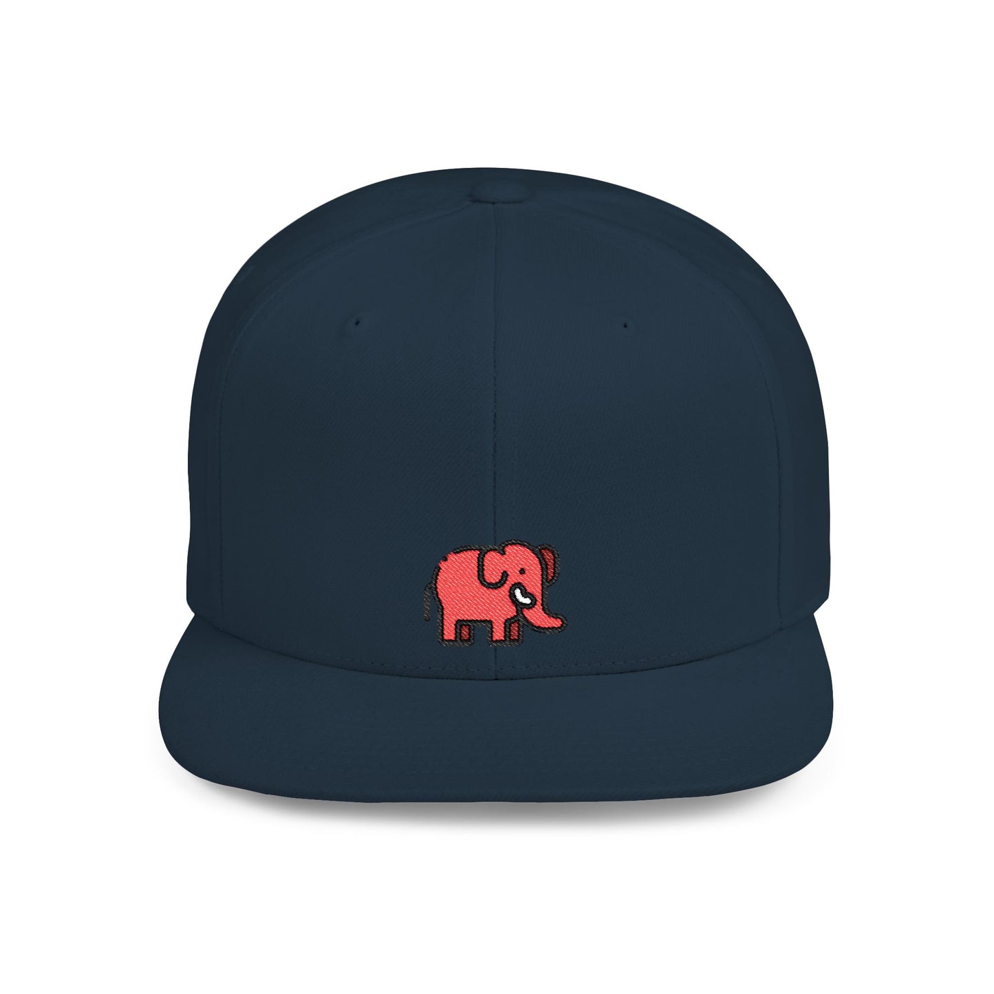 Icons Embroidered Red Elephant Flat Bill Snapback – Lightweight, Custom Fit, Premium Quality
