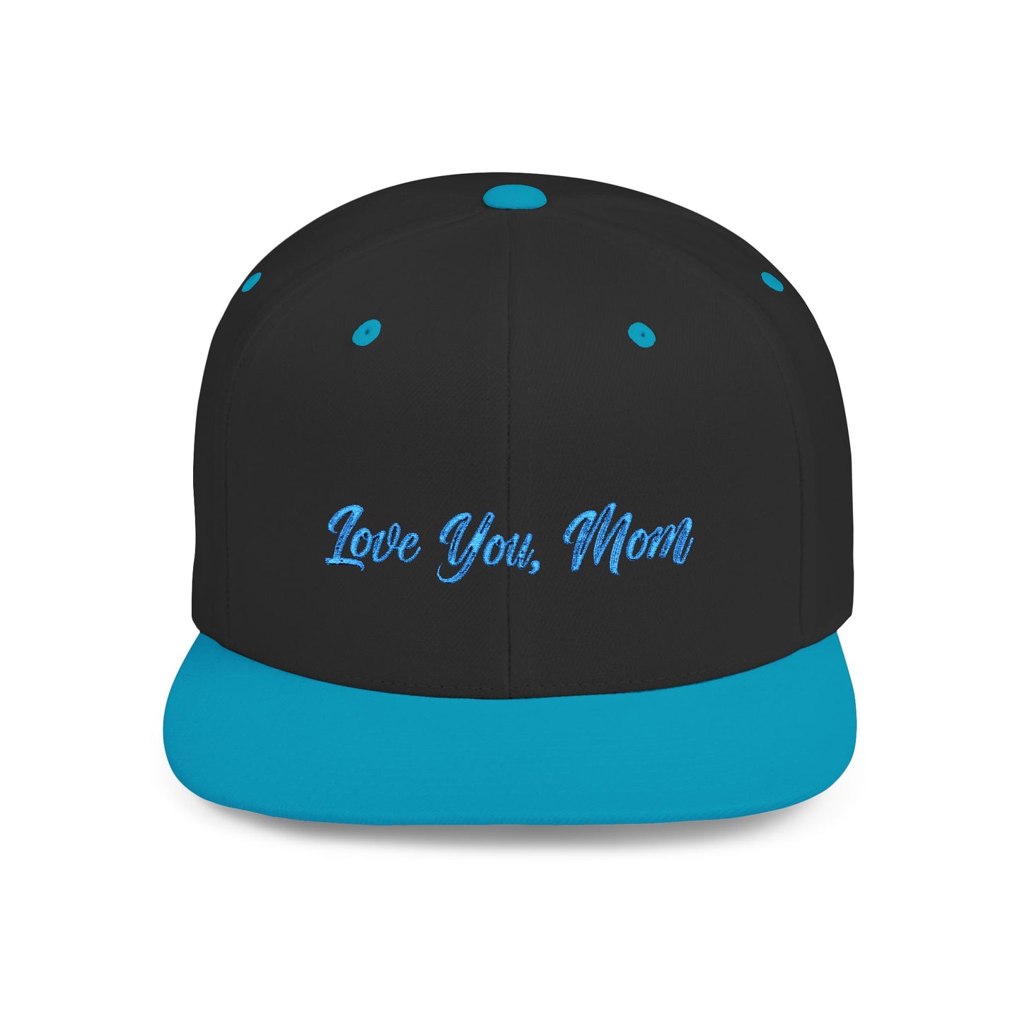 Text Love You Mom Flat Bill Snapback – Lightweight, Custom Fit, Premium Quality
