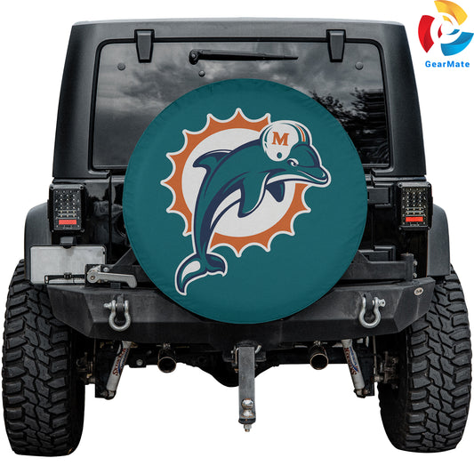 Miami Dolphins Gear Spare Tire Cover – Premium Waterproof UV-Resistant Protector