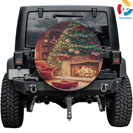 Merry Christmas 2024 Winter Time Spare Tire Cover – Premium Waterproof UV Resistant Protector