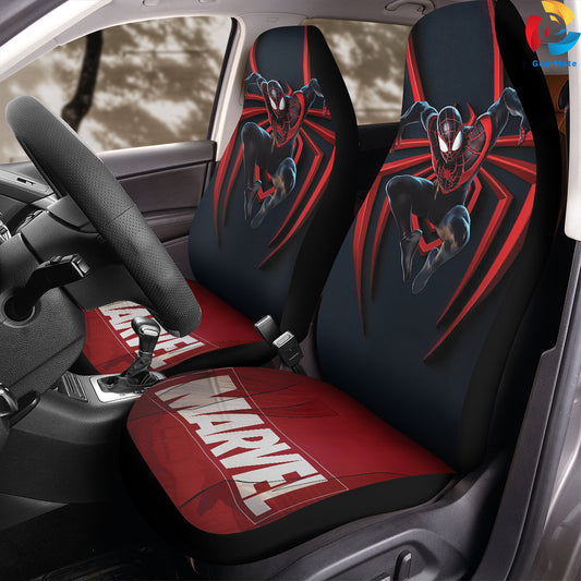 Black Blue Spiderman Car Seat Covers – High Quality Graphic and Polar Fleece Protector Set