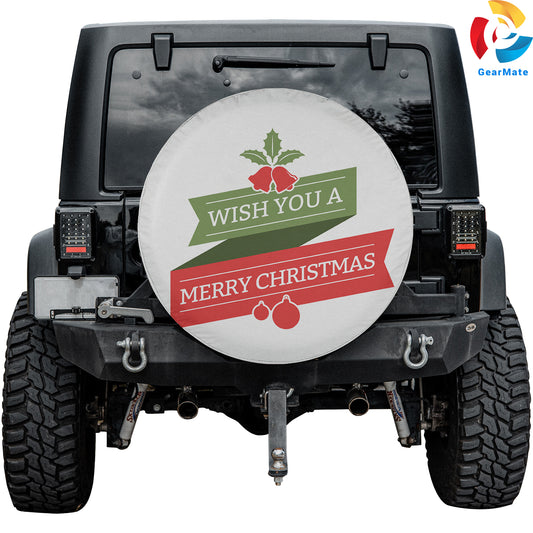 Merry Christmas We Wish You Tree Spare Tire Cover – Premium Waterproof UV Resistant Protector