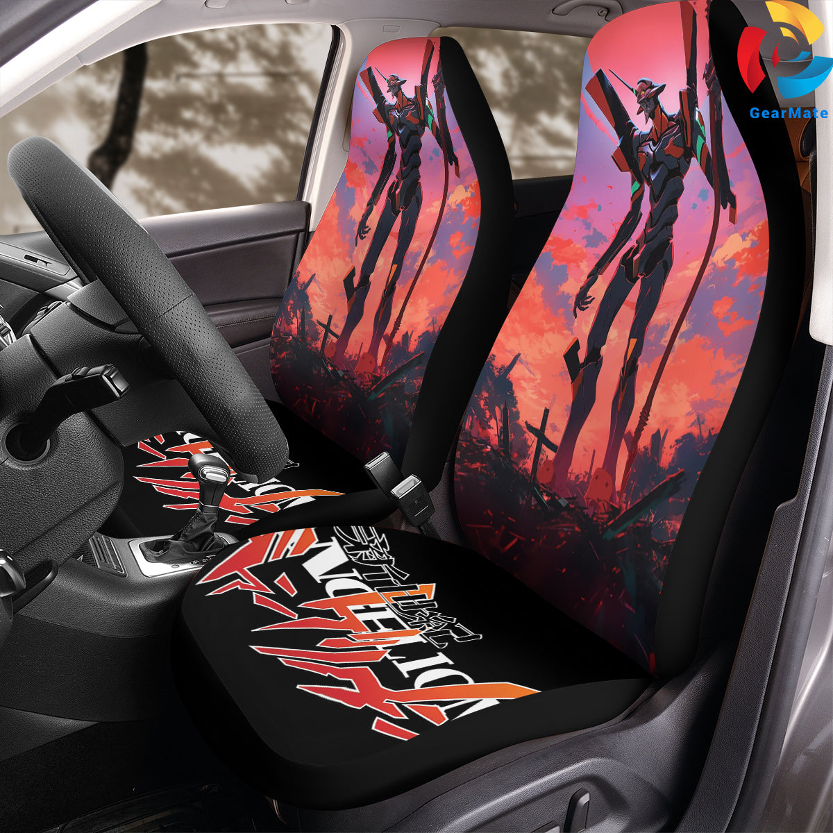 Evangelion Standing Tall Car Seat Covers – High Quality Graphic and Polar Fleece Protector Set