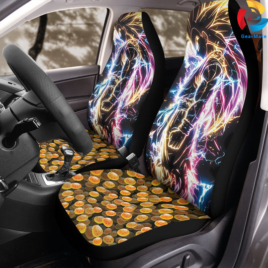 Dragon Balls Super Saiyan 3 Car Seat Covers – High Quality Graphic and Polar Fleece Protector Set