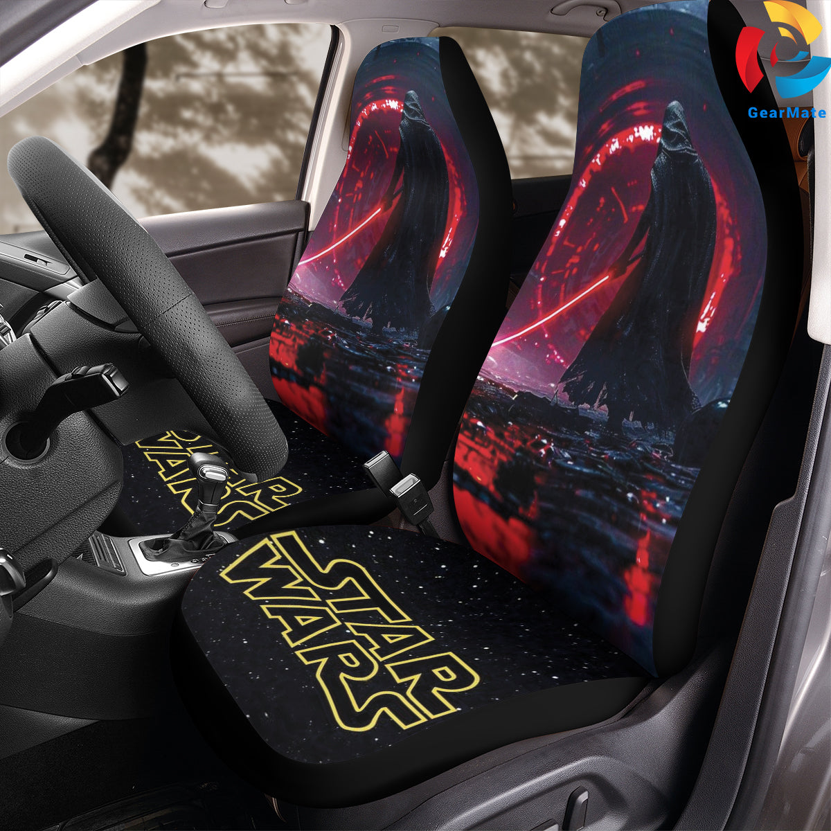 Darth Vader Red Sword Car Seat Covers – High Quality Graphic and Polar Fleece Protector Set