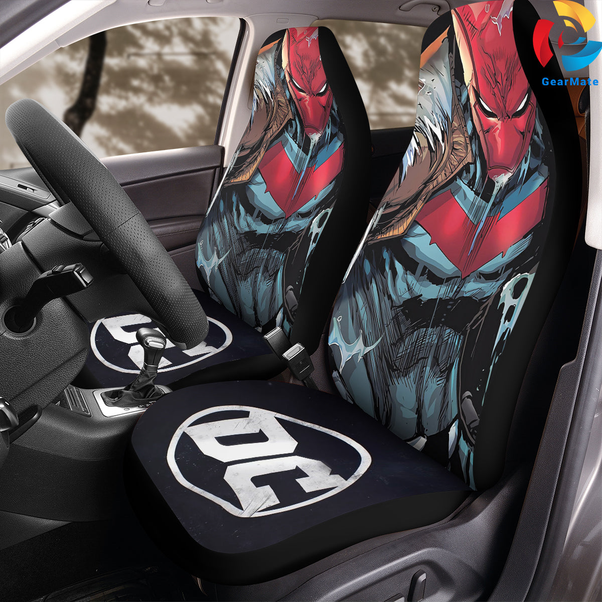 Red Hood DC Car Seat Covers – High Quality Graphic and Polar Fleece Protector Set