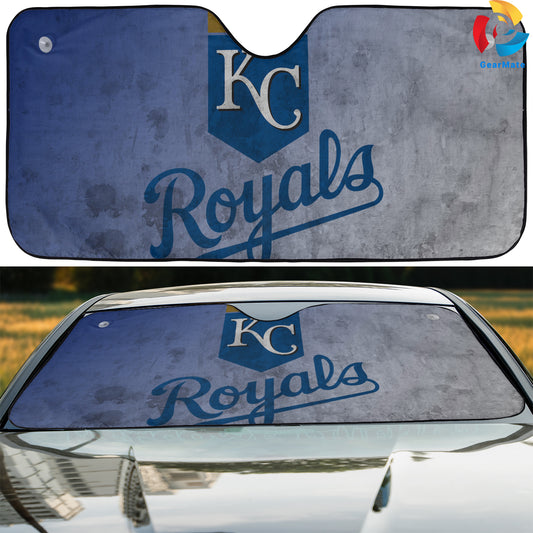 Kansas City Royals MLB Baseball Wall Background Reflective Car Sunshade – Premium Heat & UV Protection, Universal Fit