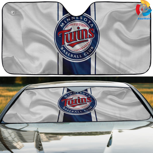 Minnesota Twins MLB Baseball Team Logo Reflective Car Sunshade – Premium Heat & UV Protection, Universal Fit