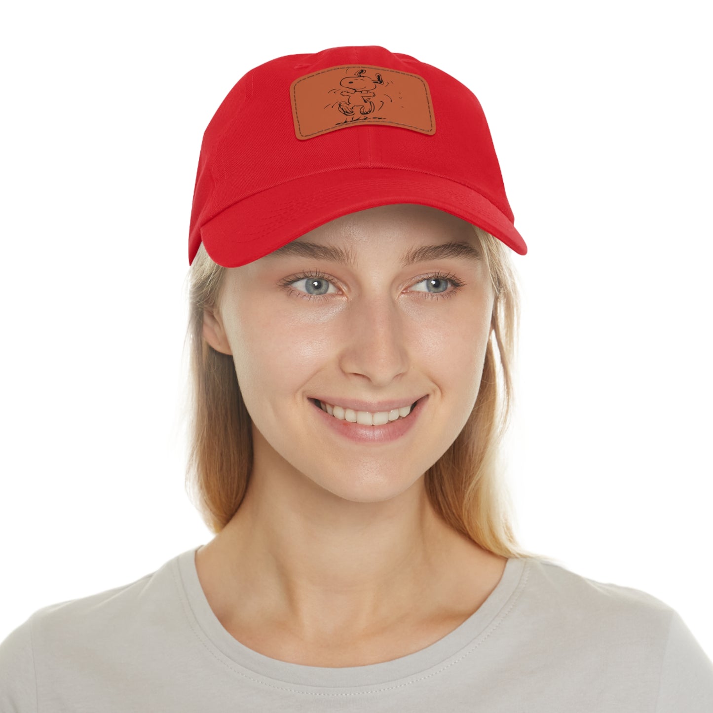 Dad Leather Patch Hat Dancing Snoopy  – Timeless Style, Perfect Fit