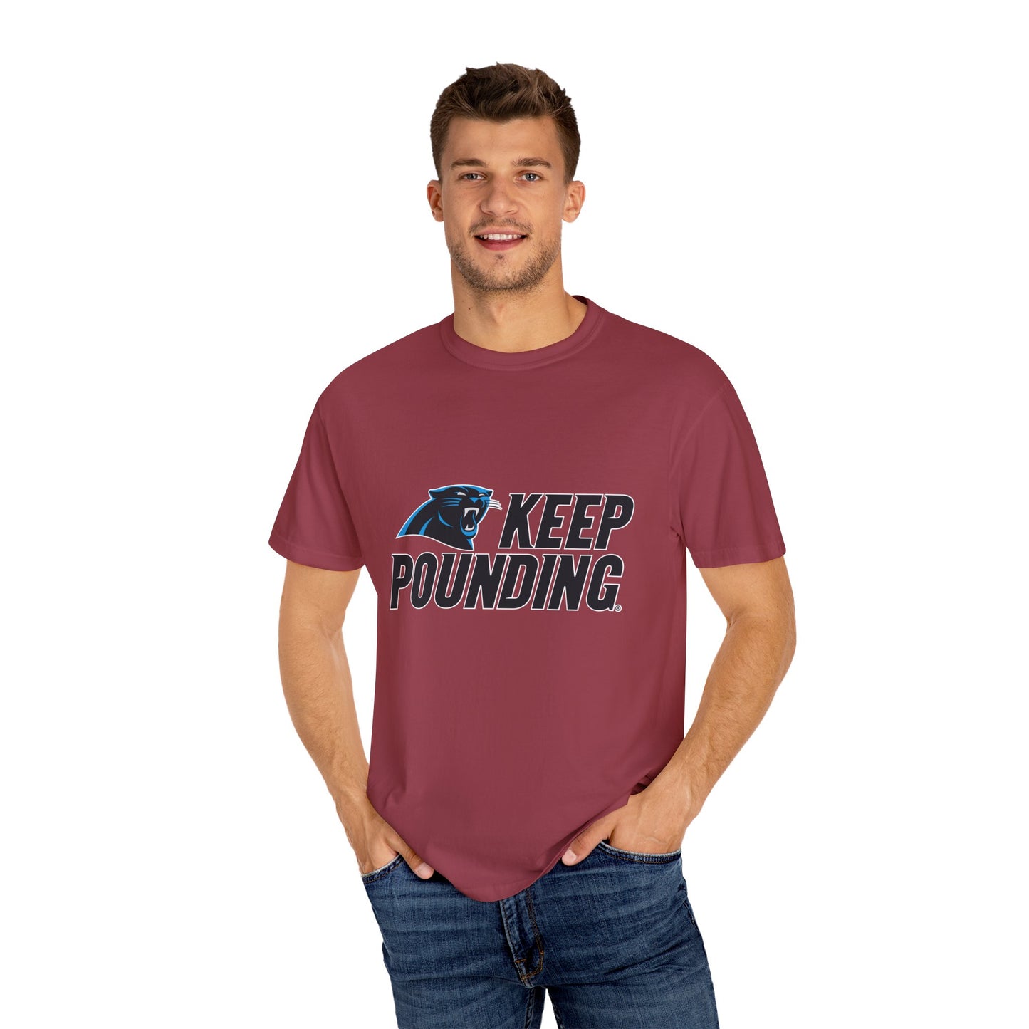 Carolina Panthers Keep Pounding Garment-Dyed T-Shirt – Premium Cotton Tee for Customization