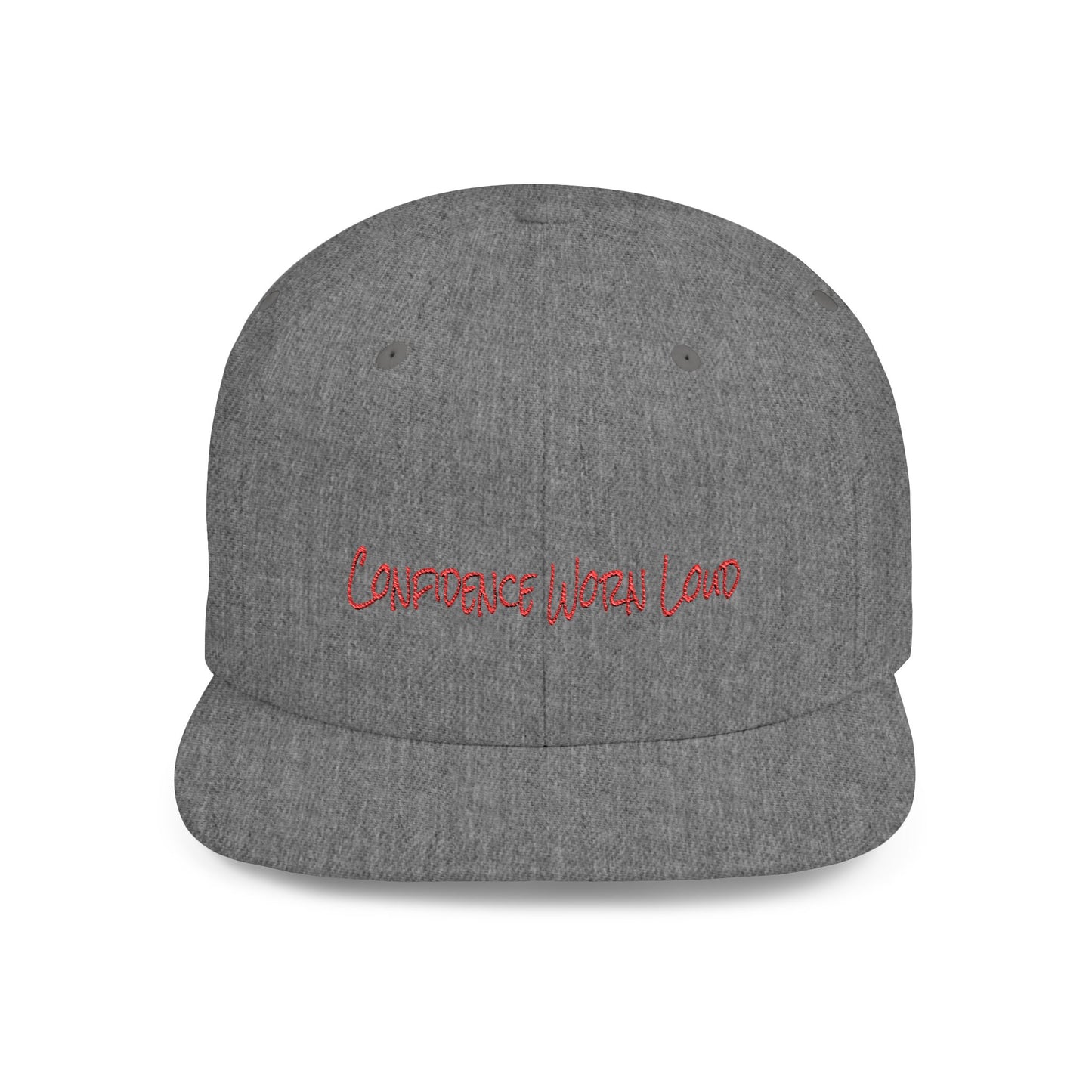 Text Confidence Worn Loud Flat Bill Snapback – Lightweight, Custom Fit, Premium Quality