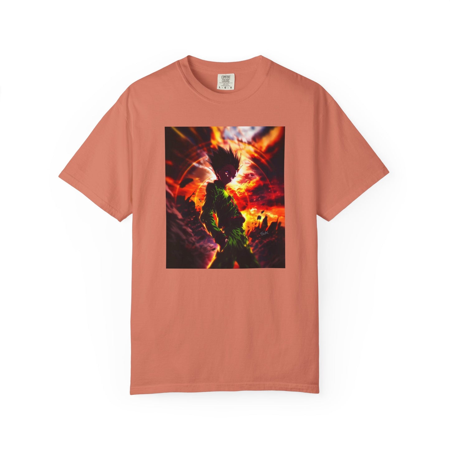 Hunter x Hunter AMOLED Gon Freecss Garment-Dyed T-Shirt – Premium Cotton Tee for Customization