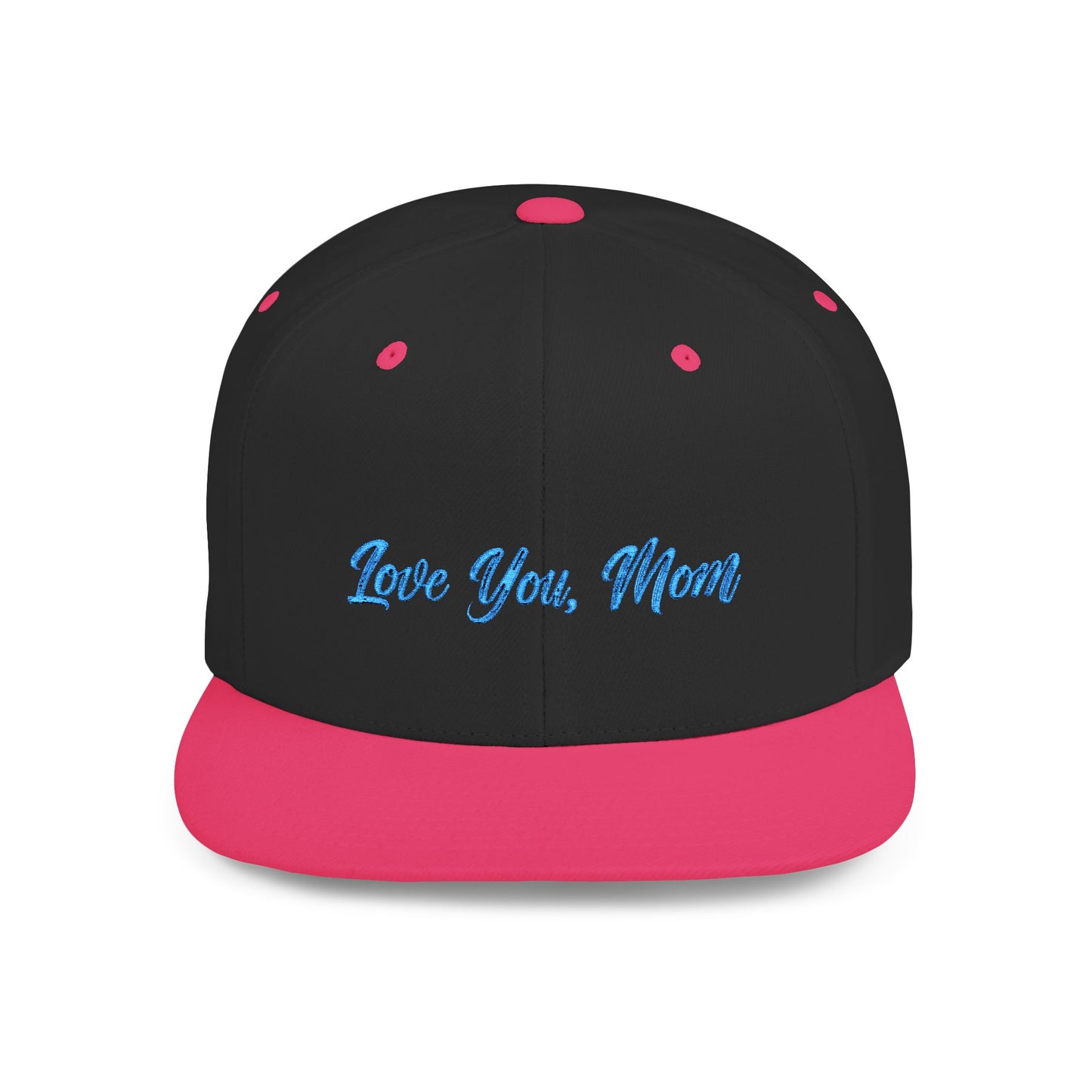 Text Love You Mom Flat Bill Snapback – Lightweight, Custom Fit, Premium Quality