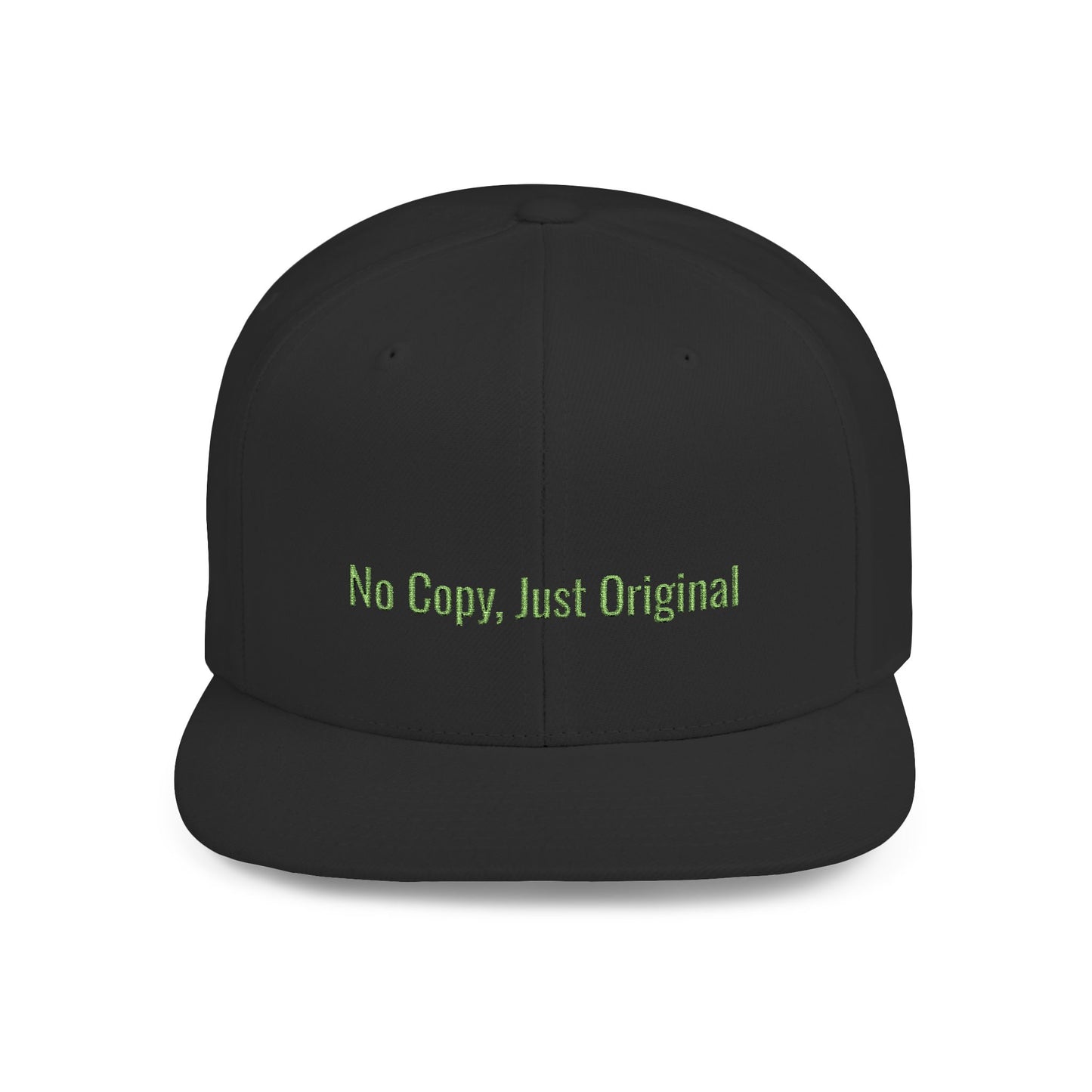 Text No Copy, Just Original Flat Bill Snapback – Lightweight, Custom Fit, Premium Quality