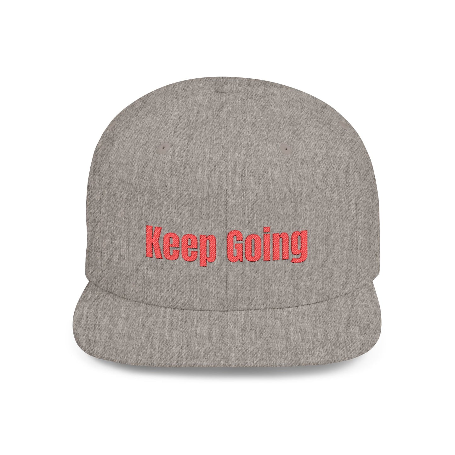 Text Keep Going Flat Bill Snapback – Lightweight, Custom Fit, Premium Quality