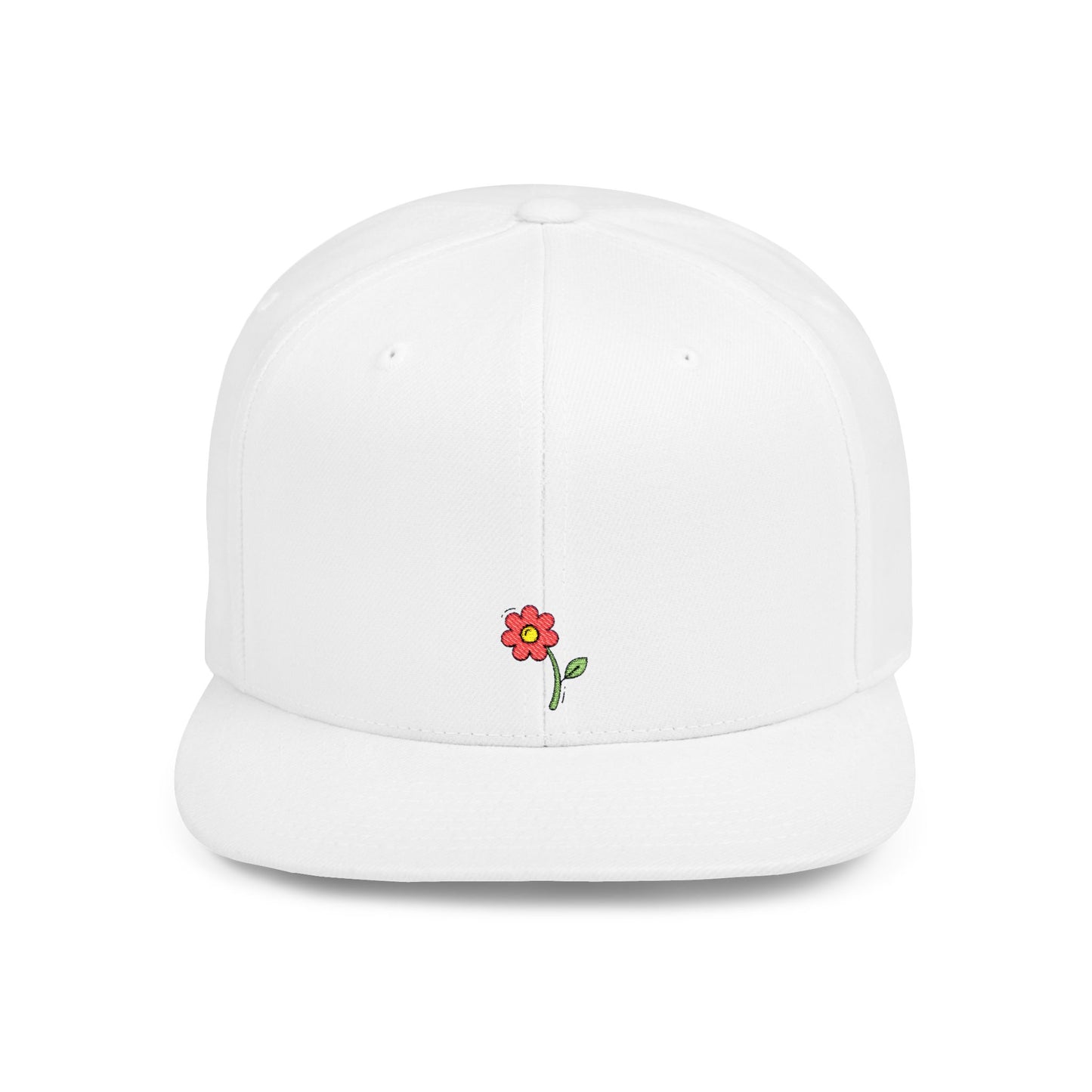 Icons Embroidered Flower Flat Bill Snapback – Lightweight, Custom Fit, Premium Quality