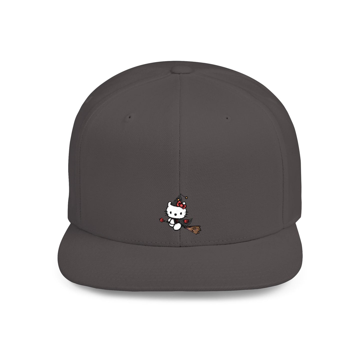 Icons Embroidered Kitty Flat Bill Snapback – Lightweight, Custom Fit, Premium Quality