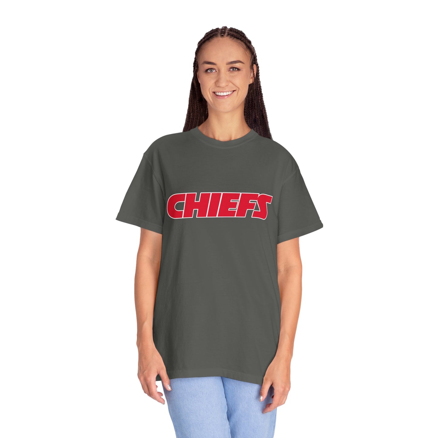 Kansas City Chiefs Team Merch Garment-Dyed T-Shirt – Premium Cotton Tee for Customization